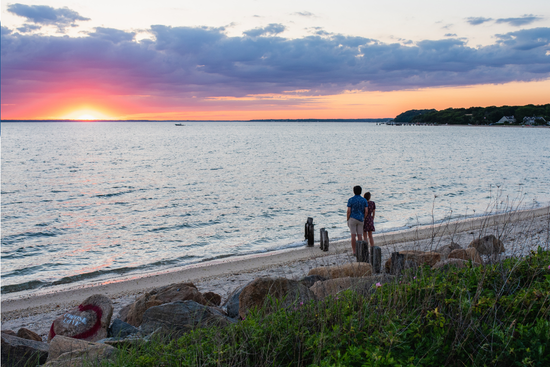 long island couple on the beach